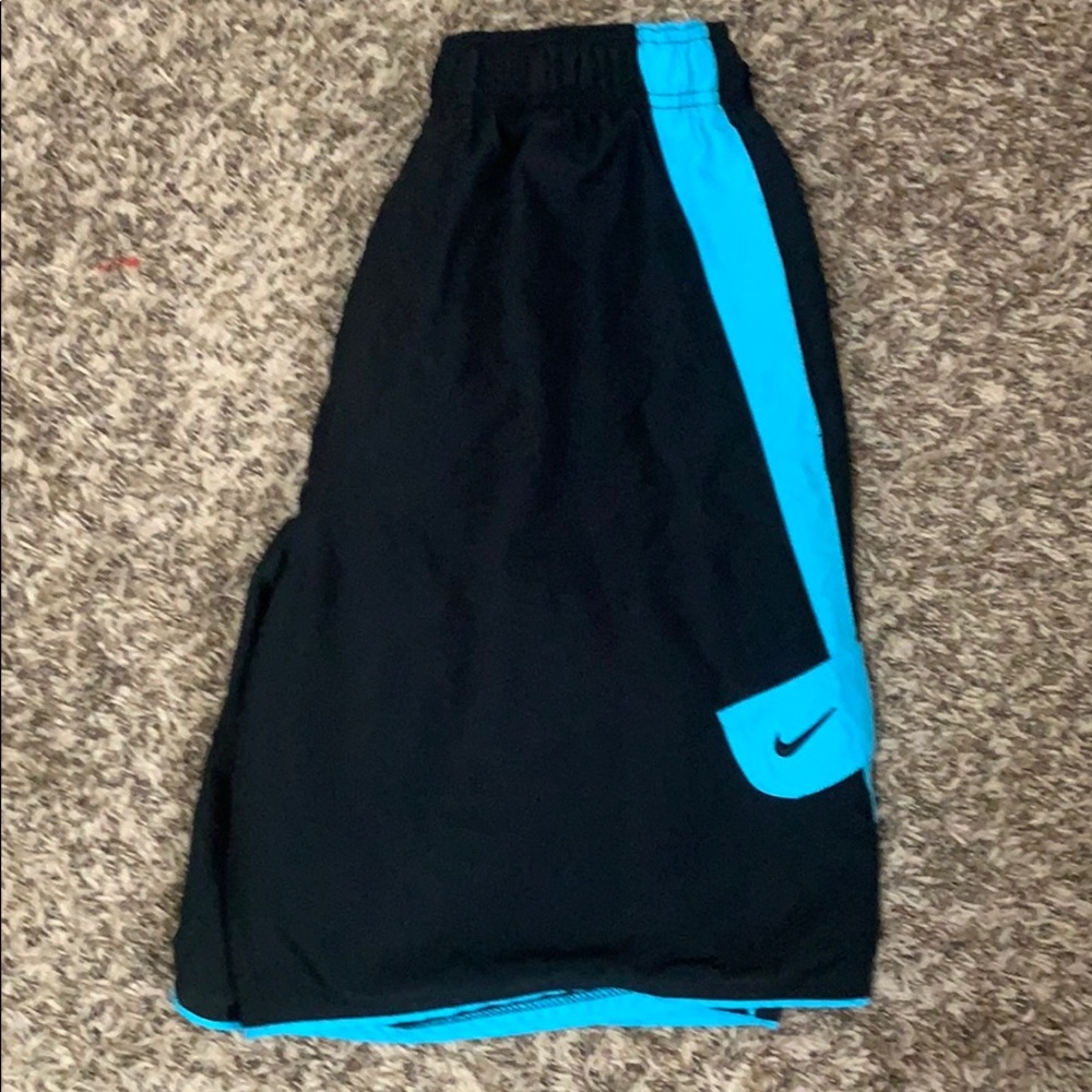 Nike Black & Skyblue athletic shorts